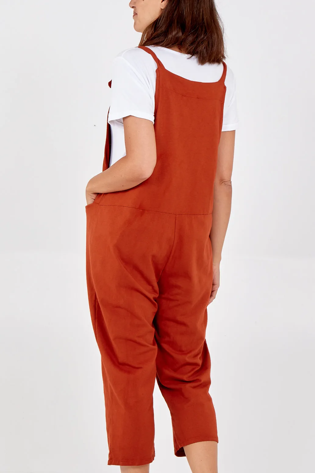 Bow Detail Plain Dungarees