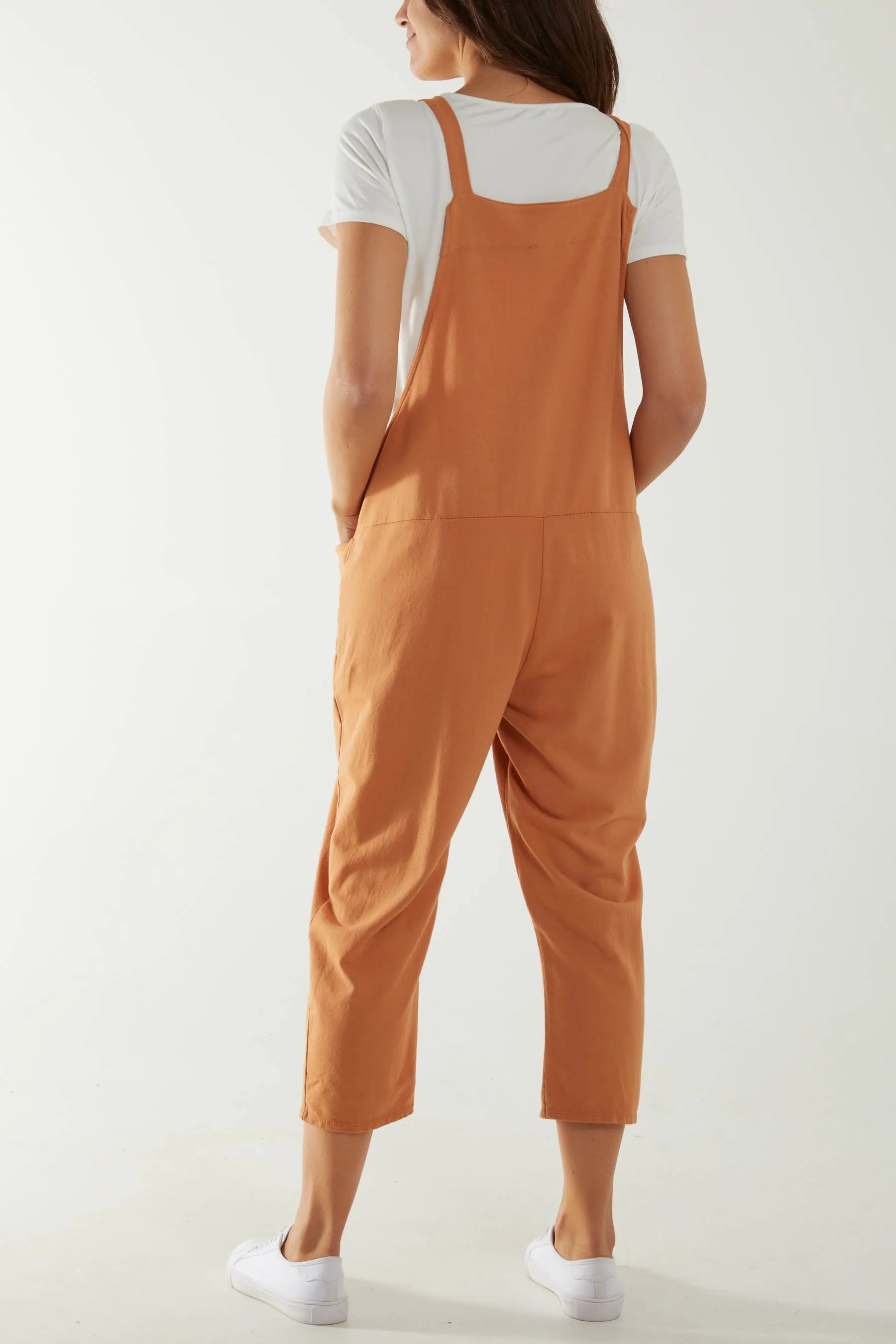 Bow Detail Plain Dungarees