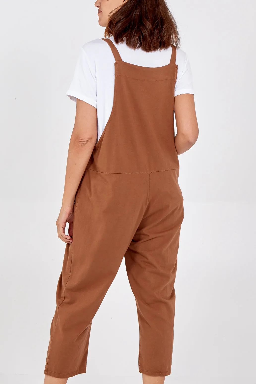 Bow Detail Plain Dungarees