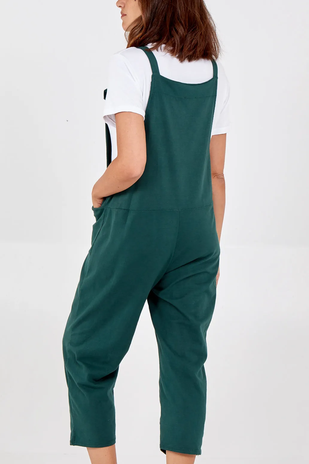 Bow Detail Plain Dungarees