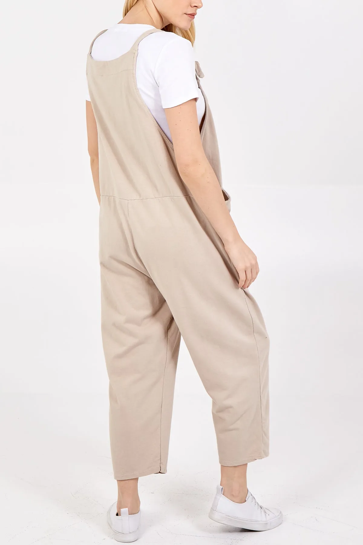 Bow Detail Plain Dungarees