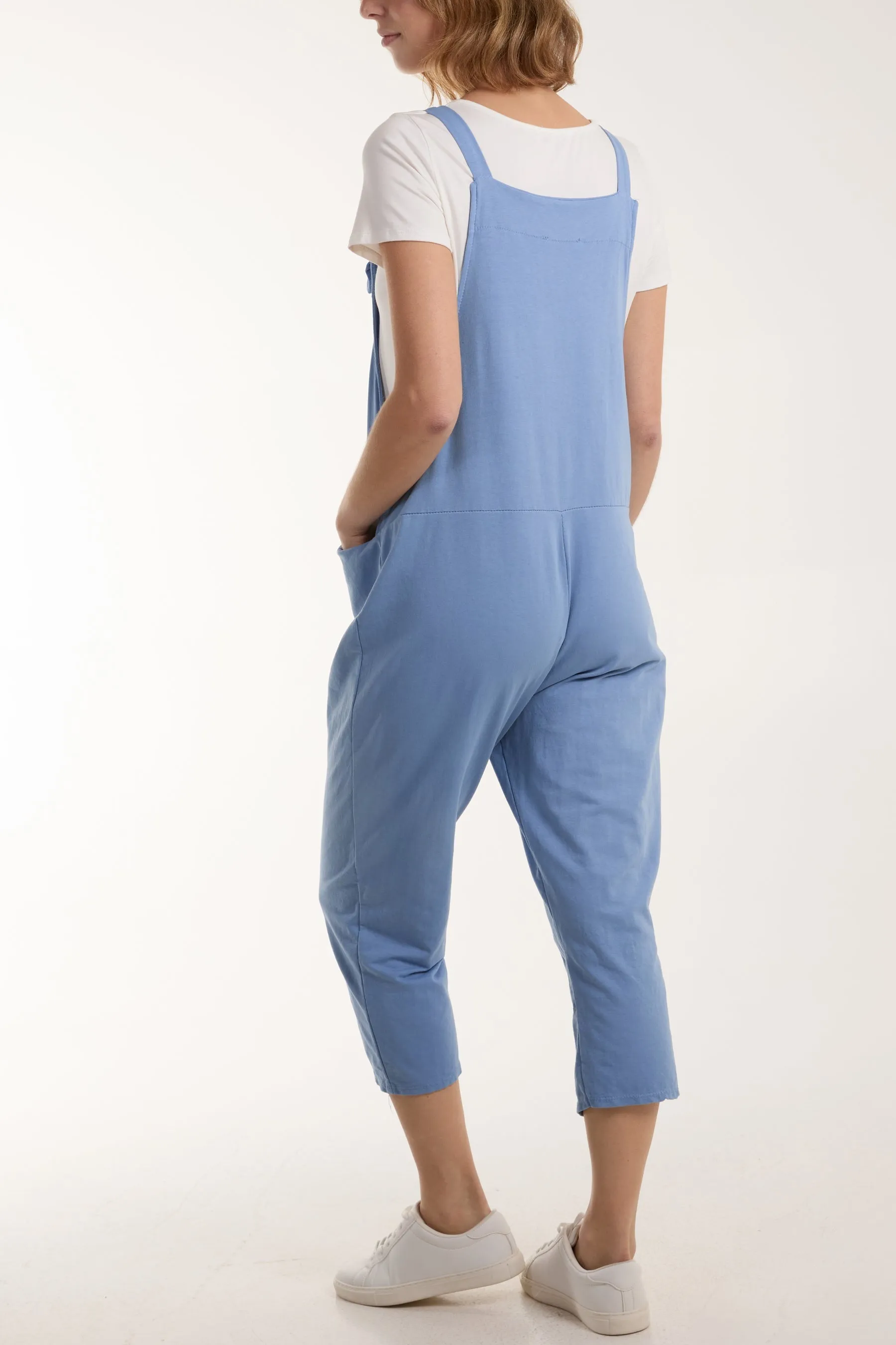 Bow Detail Plain Dungarees