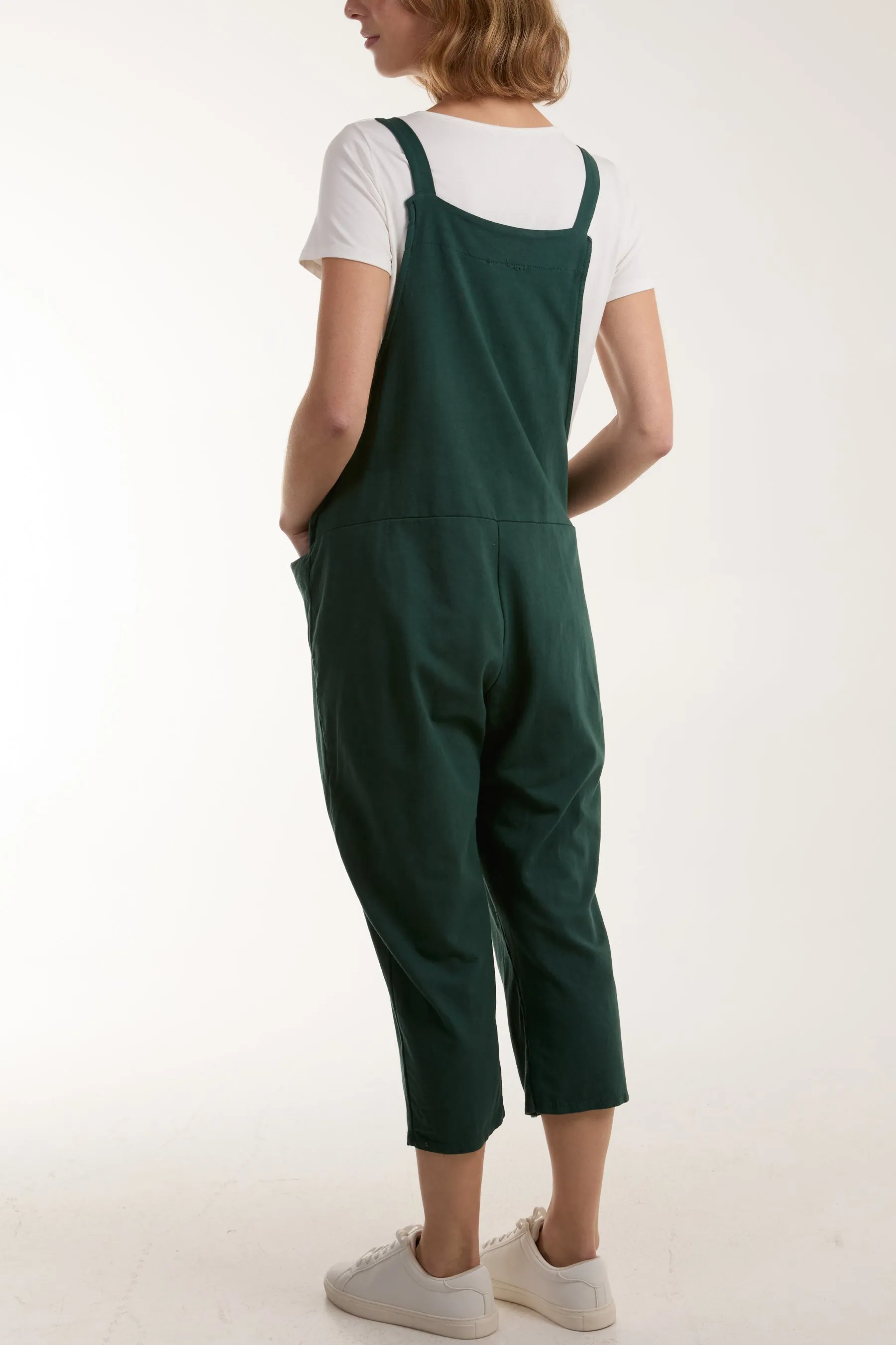 Bow Detail Plain Dungarees