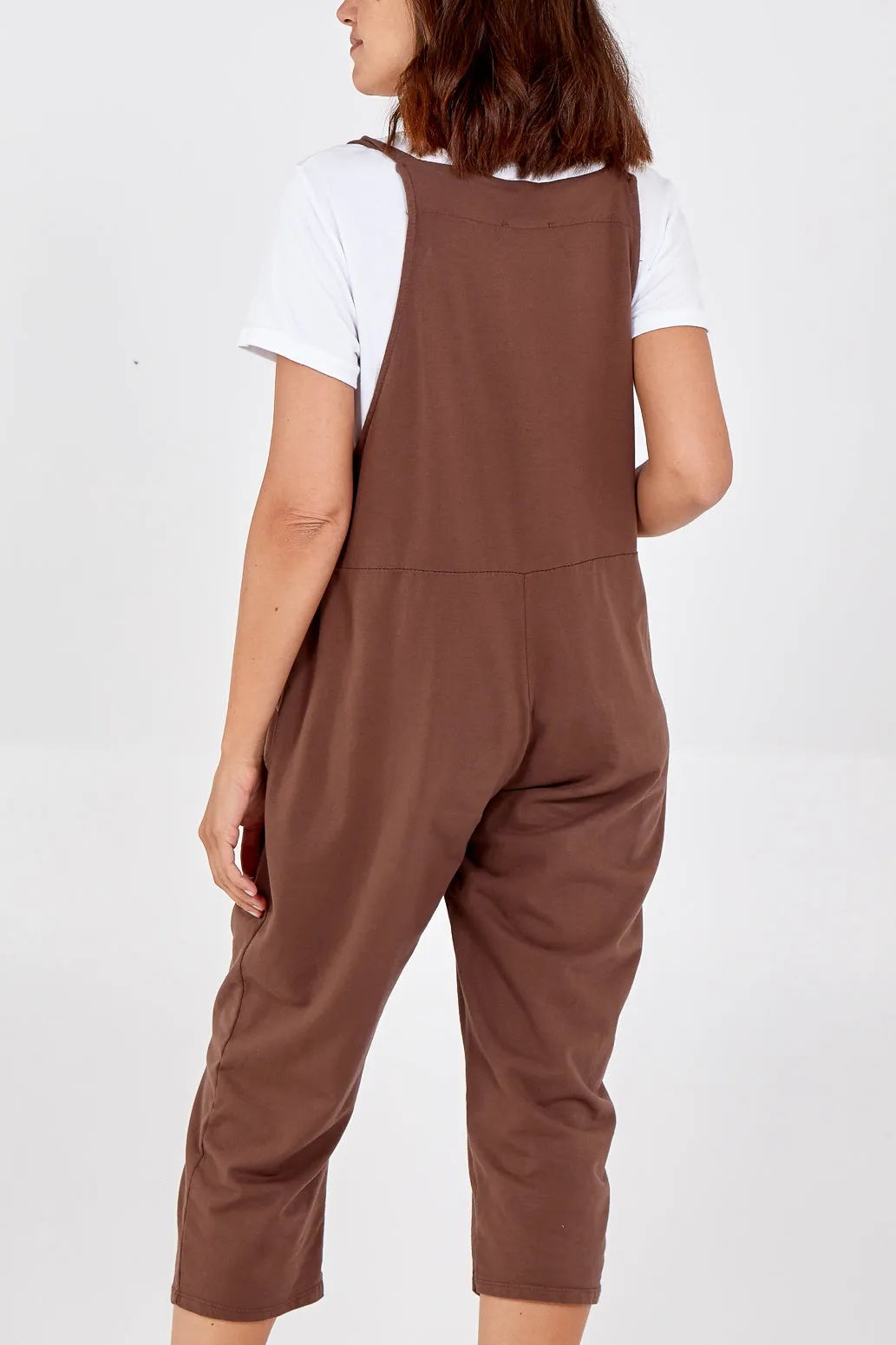 Bow Detail Plain Dungarees