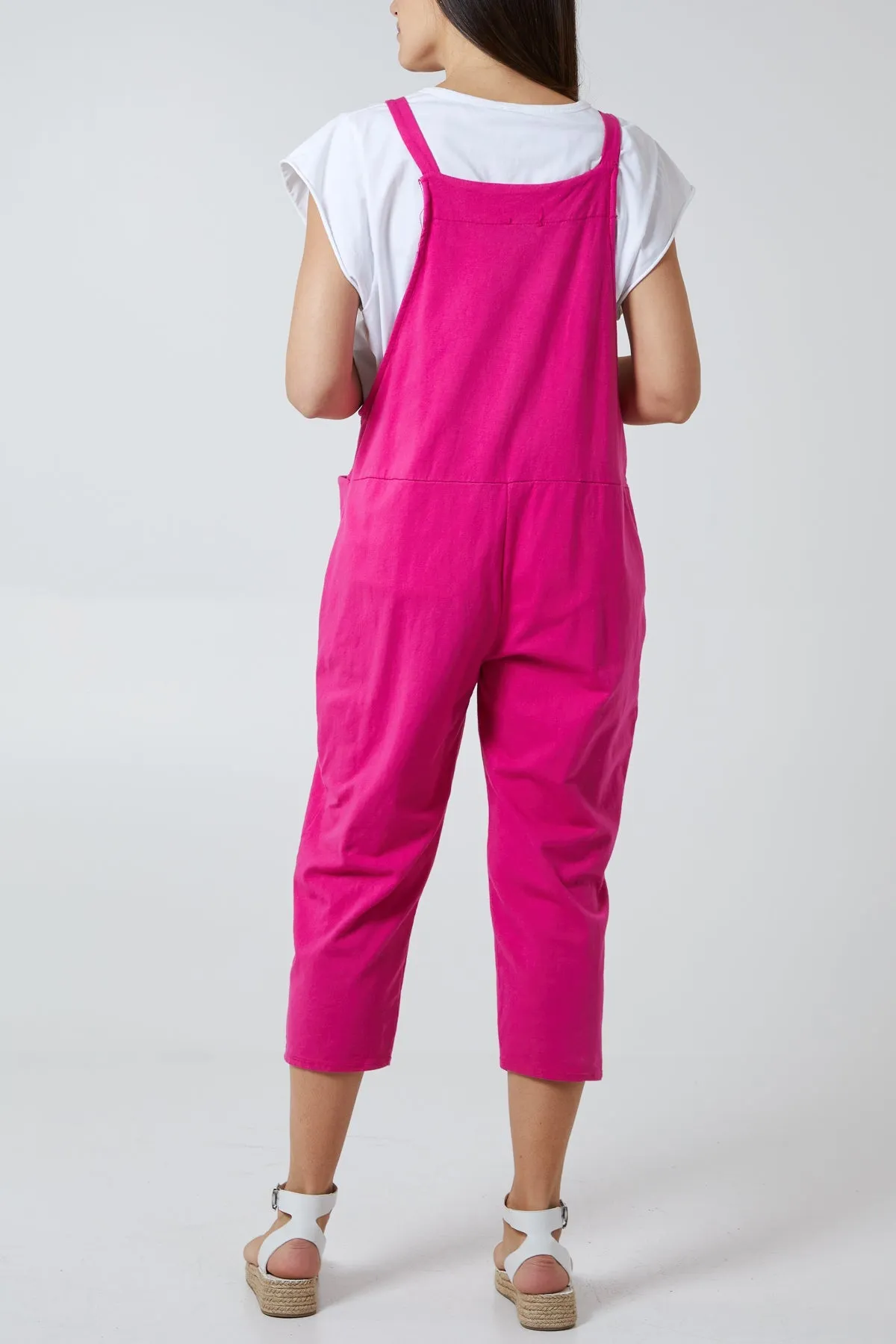 Bow Detail Plain Dungarees