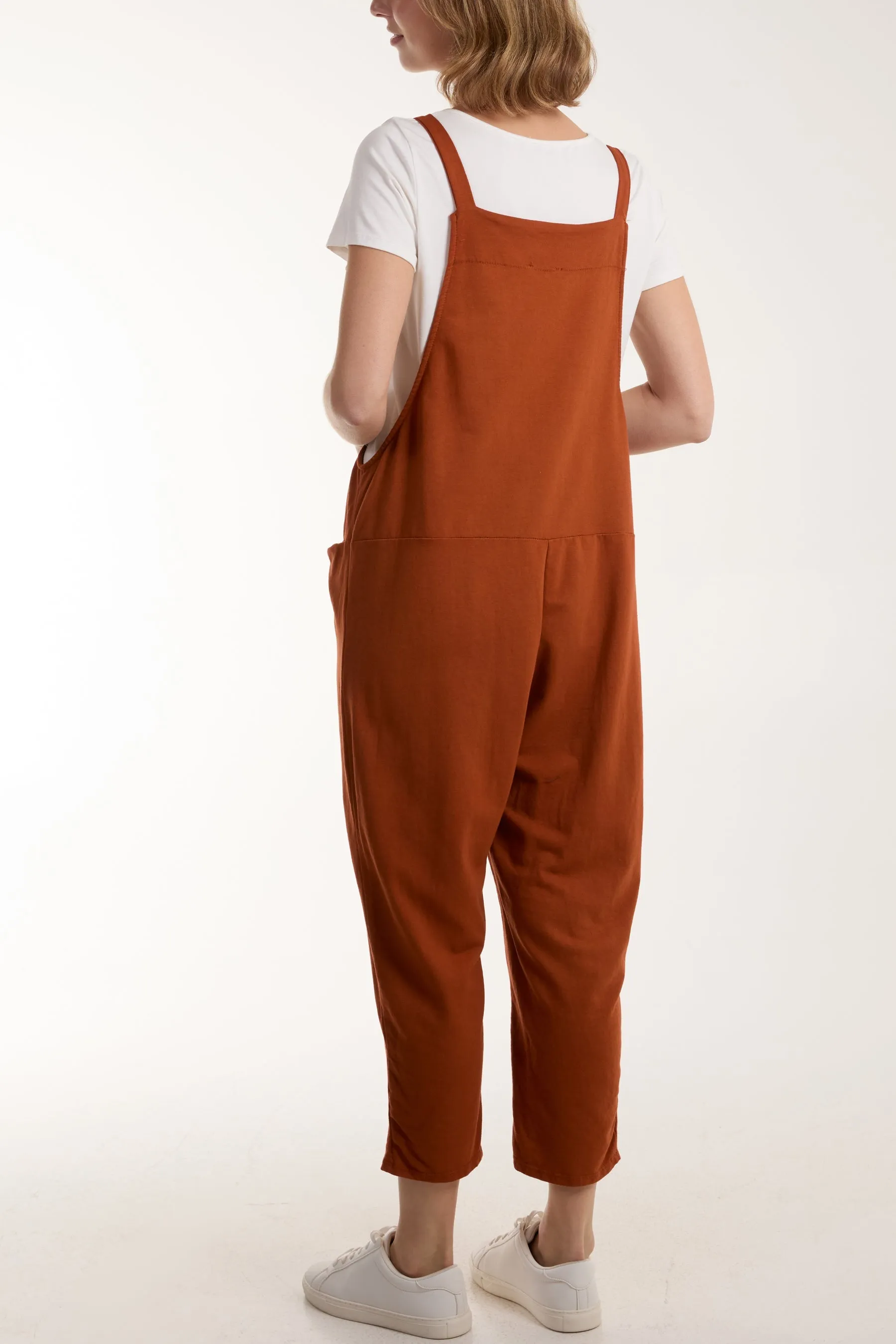 Bow Detail Plain Dungarees