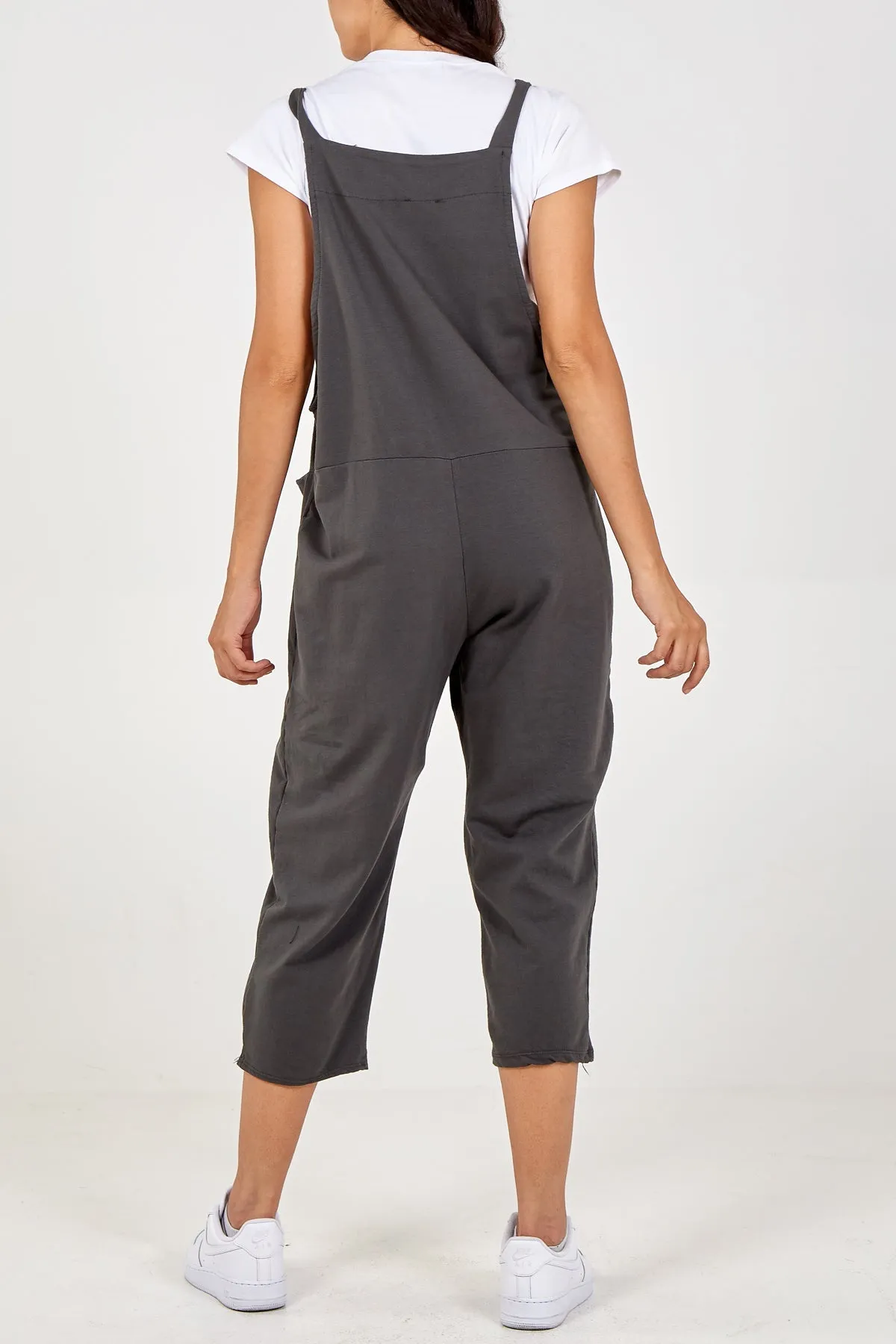 Bow Detail Plain Dungarees