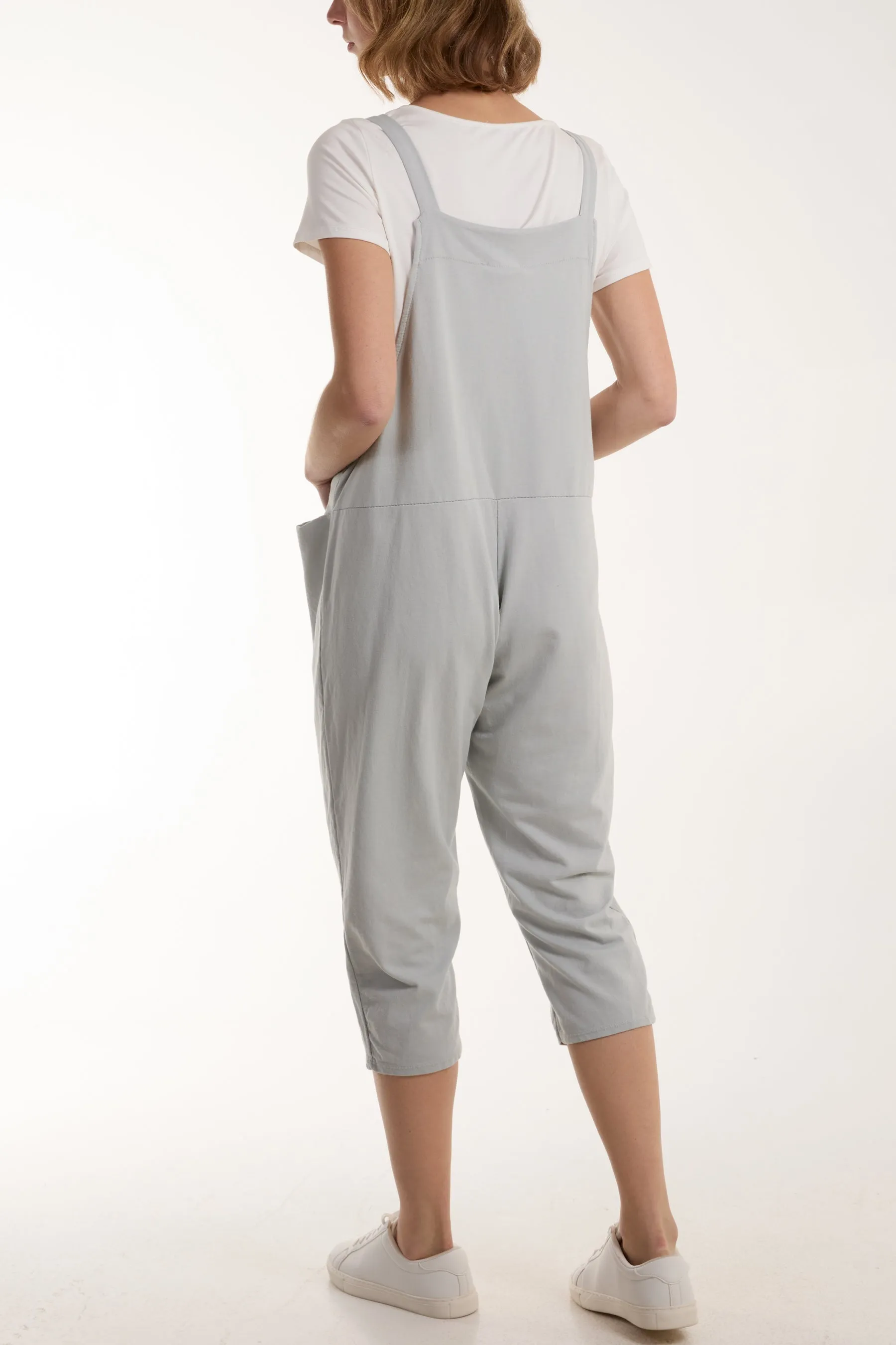 Bow Detail Plain Dungarees