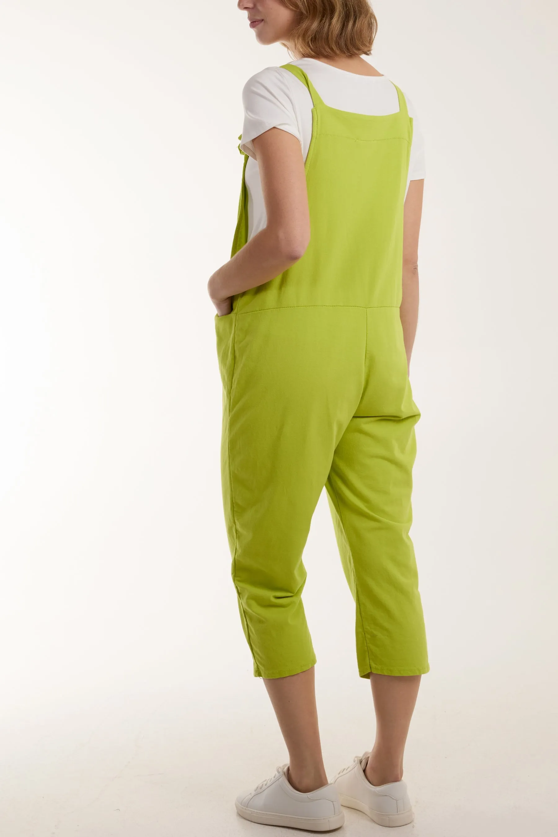 Bow Detail Plain Dungarees