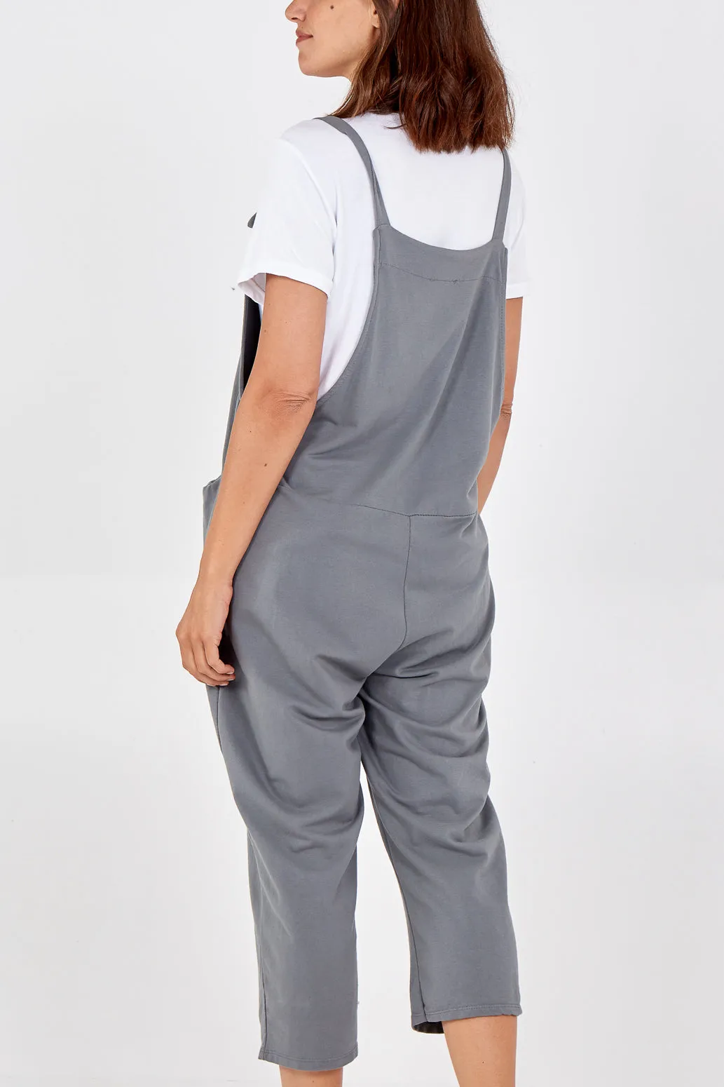 Bow Detail Plain Dungarees