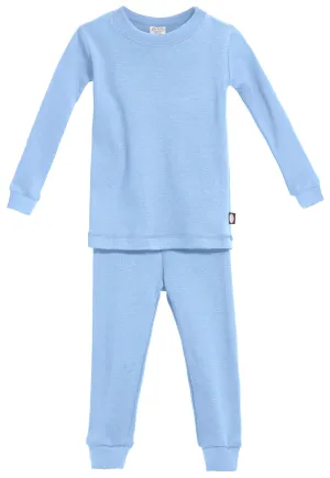 Boys and Girls Soft Organic Cotton Snug Fit Pajama Sets   | Bright Light Blue