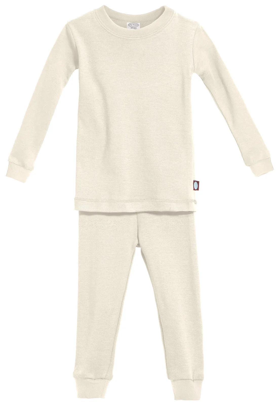 Boys and Girls Soft Organic Cotton Snug Fit Pajama Sets   | Oatmeal