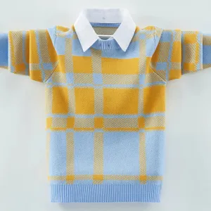 Boys' Removable Collar Winter Sweater Set