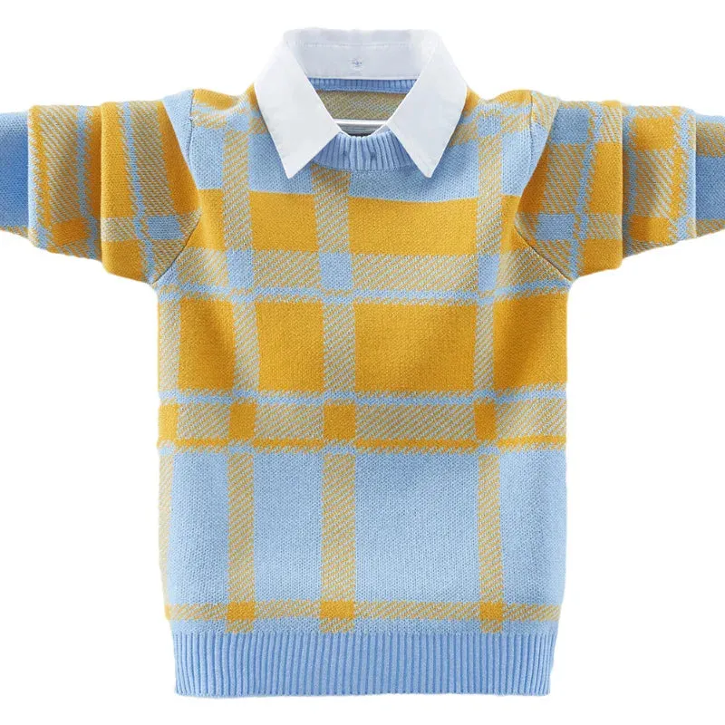Boys' Removable Collar Winter Sweater Set