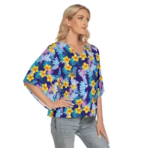 Bright Leaves Women's Bat Sleeve Shirt