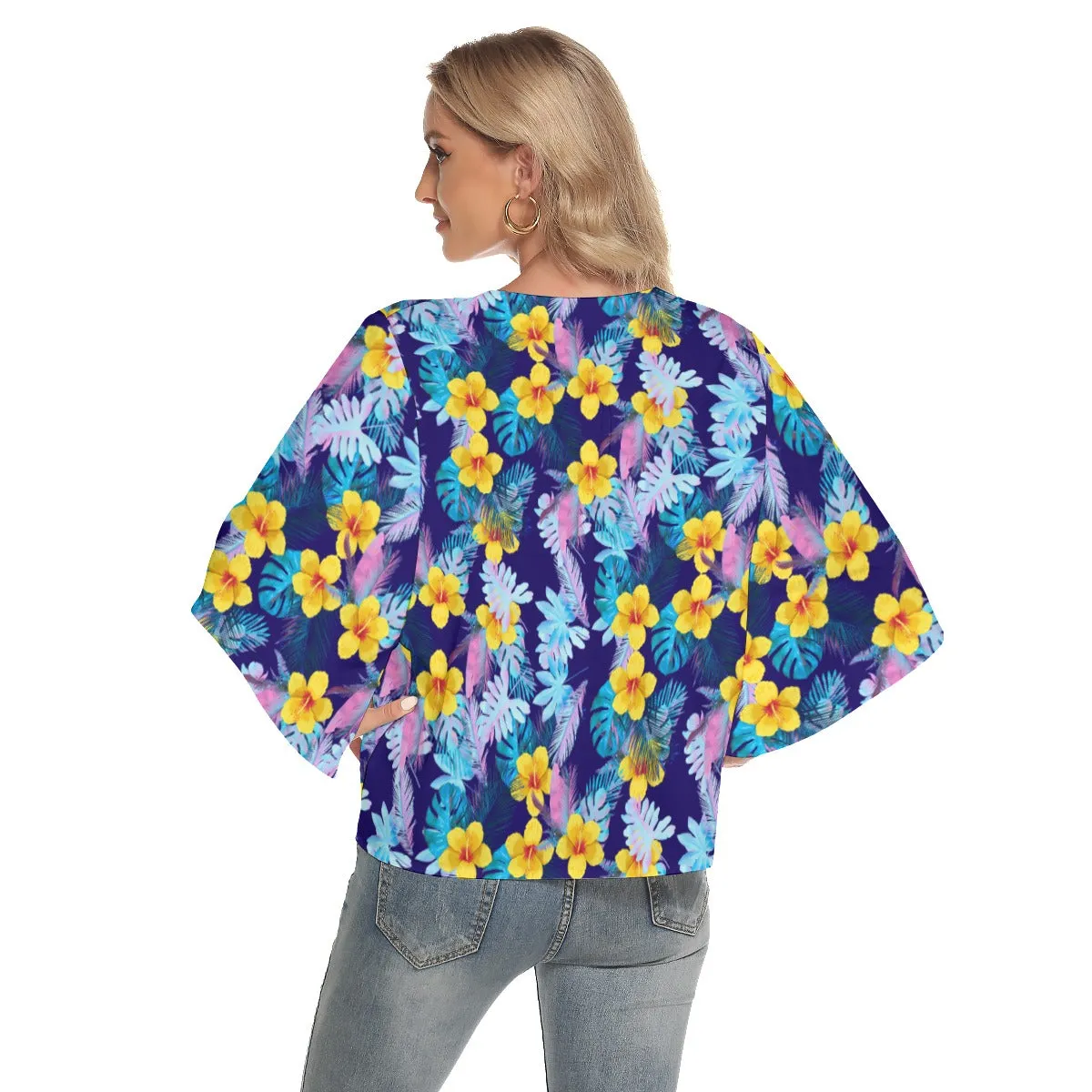 Bright Leaves Women's Bat Sleeve Shirt