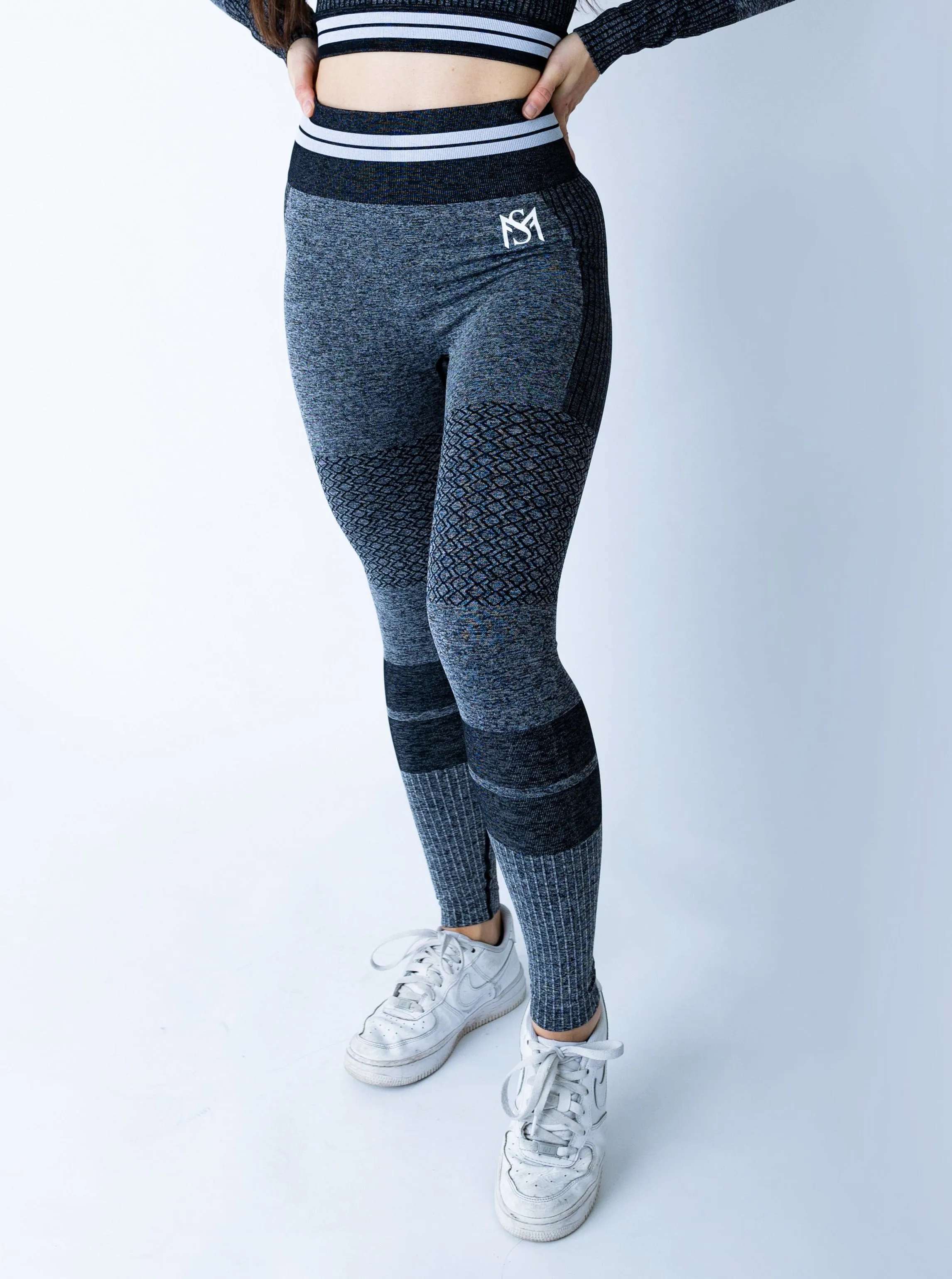 Bright Lines Dark Grey Leggings