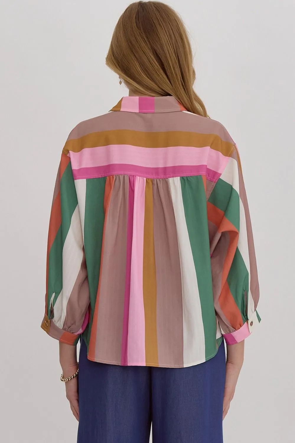 Bright Striped Button Down
