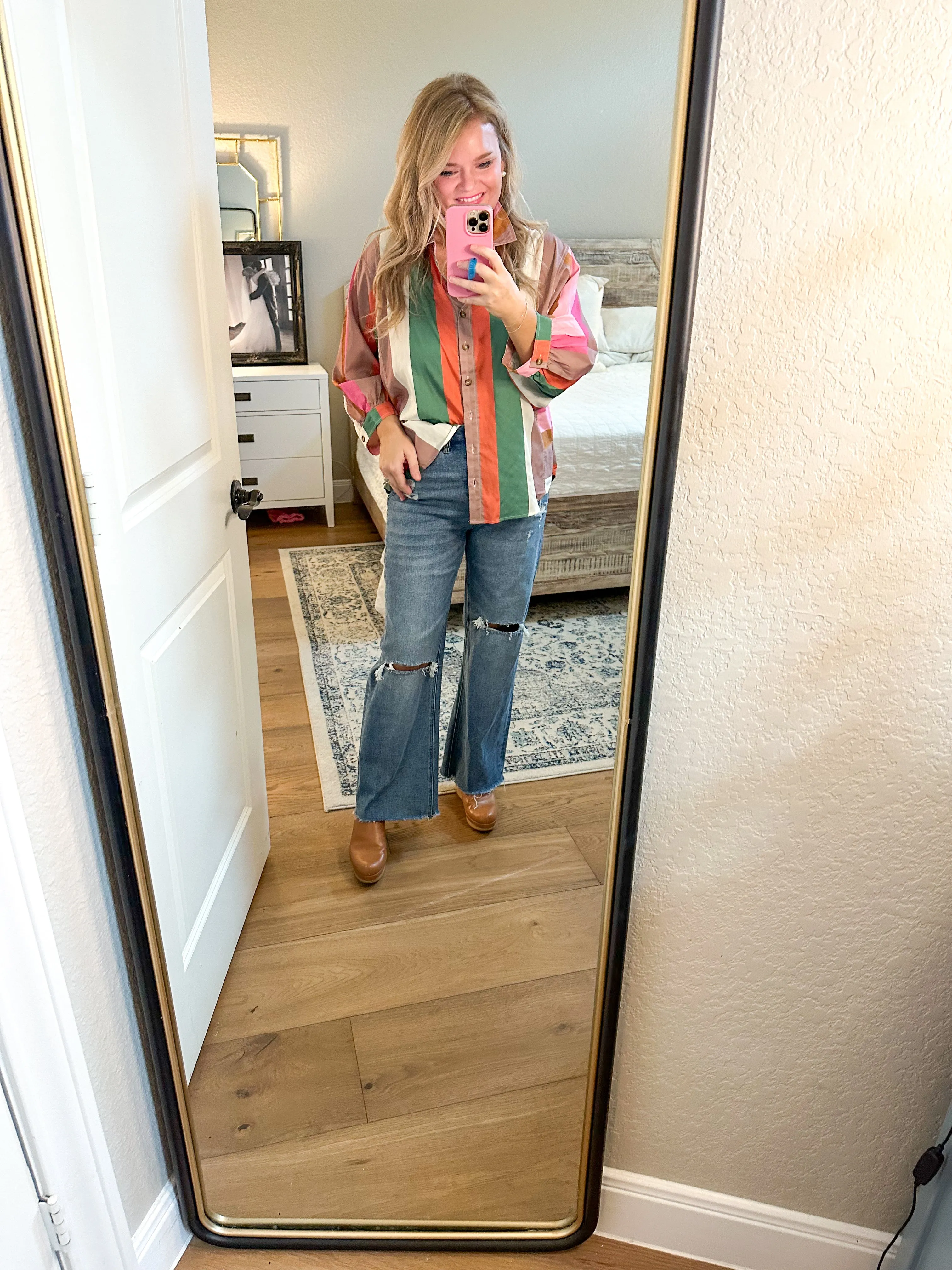 Bright Striped Button Down