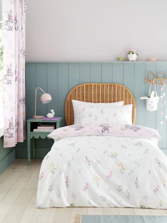 Bunny Tails Ditsy Flowers  Duvet Cover Set | Pink
