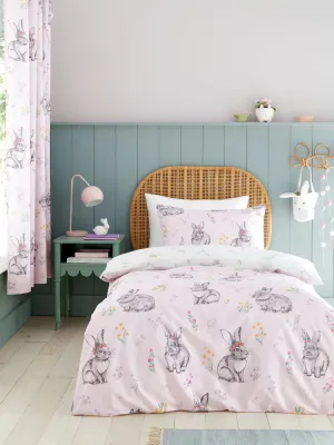 Bunny Tails Ditsy Flowers  Duvet Cover Set | Pink