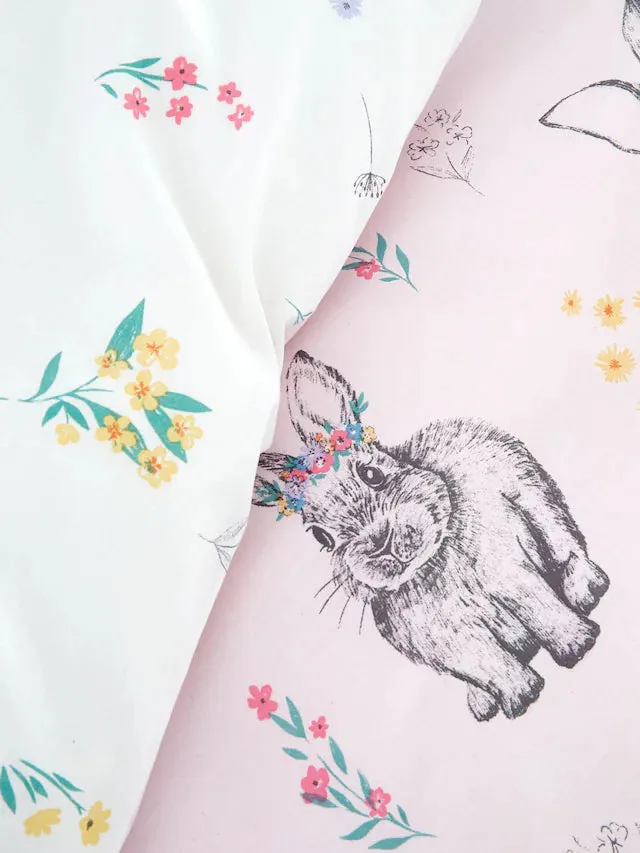 Bunny Tails Ditsy Flowers  Duvet Cover Set | Pink