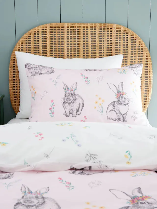 Bunny Tails Ditsy Flowers  Duvet Cover Set | Pink