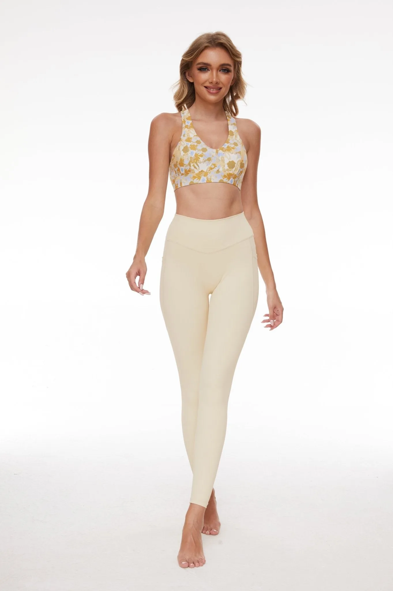 Buttercream Seamless High-Waisted Leggings for Women – Soft Neutral Tone Activewear for Everyday Movement