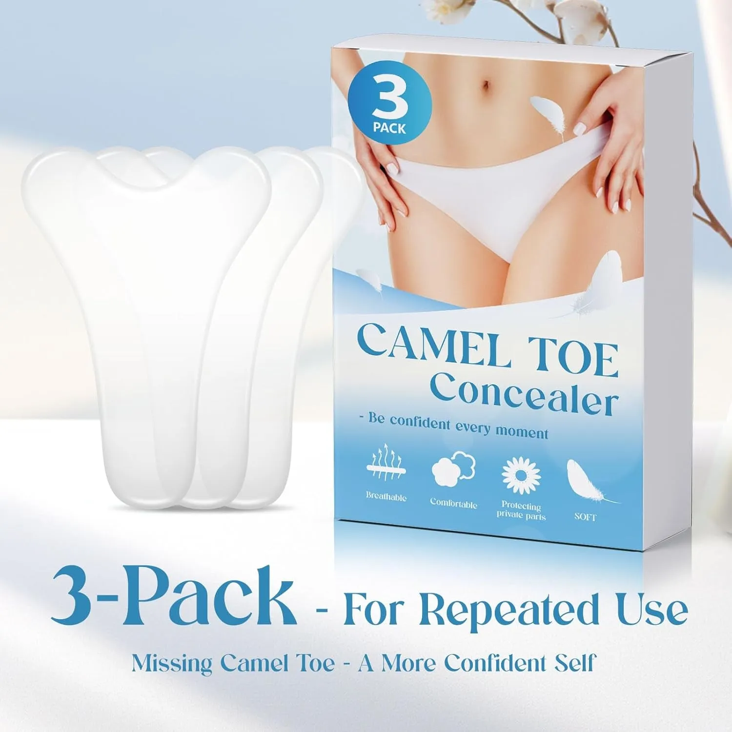 Camel Toe Concealer Seamless and Traceless 3-Pack Y-Shape Silicone Camel Toe Cover Suitable for Yoga Pants and Leggings Swimwear Reusable)