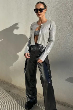 CARDIGAN IN COSTINA LAMINATA
