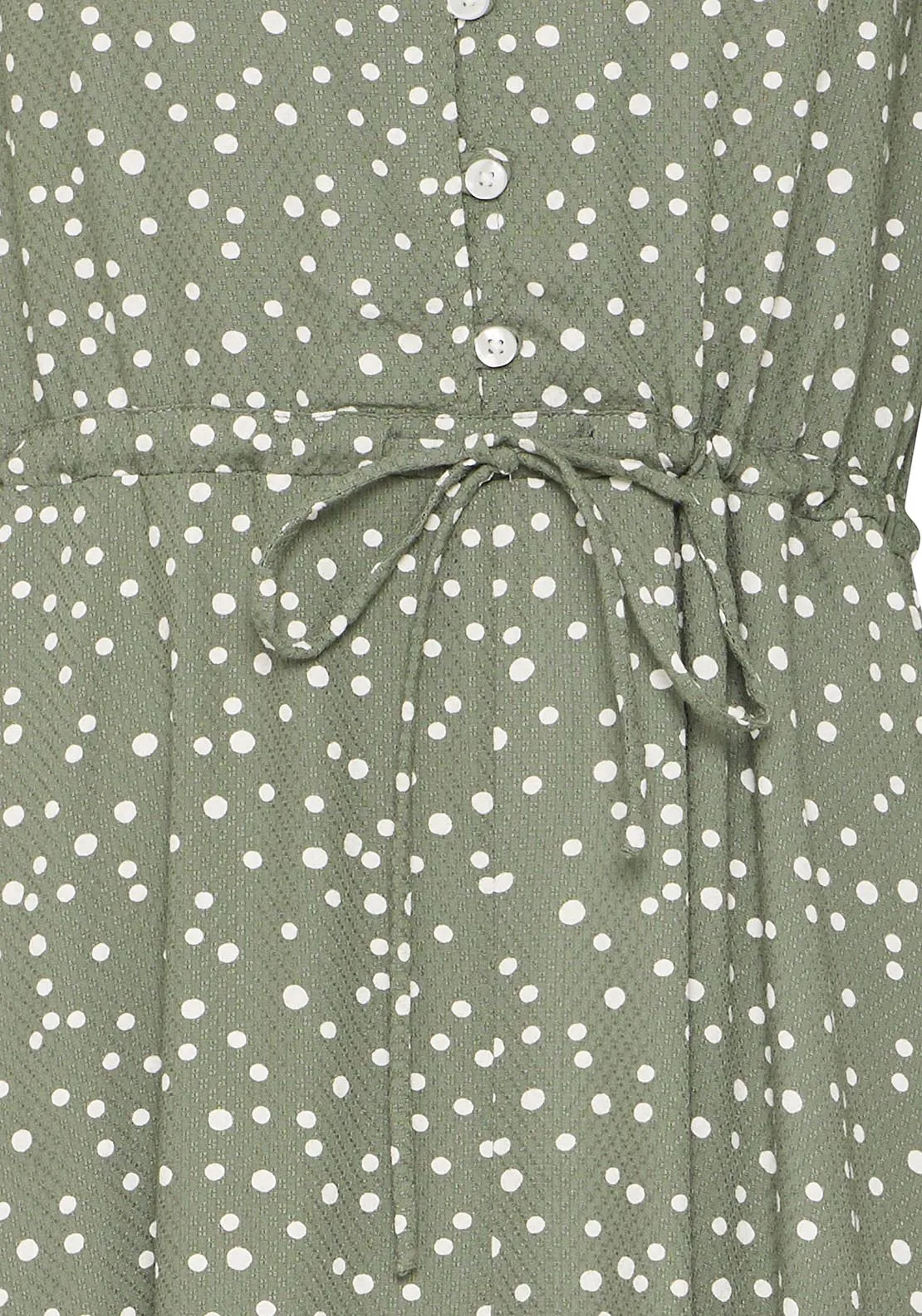 Casual Flared Sleeve Light Woven Dress - Green