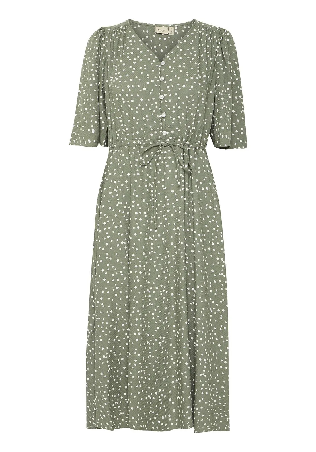 Casual Flared Sleeve Light Woven Dress - Green