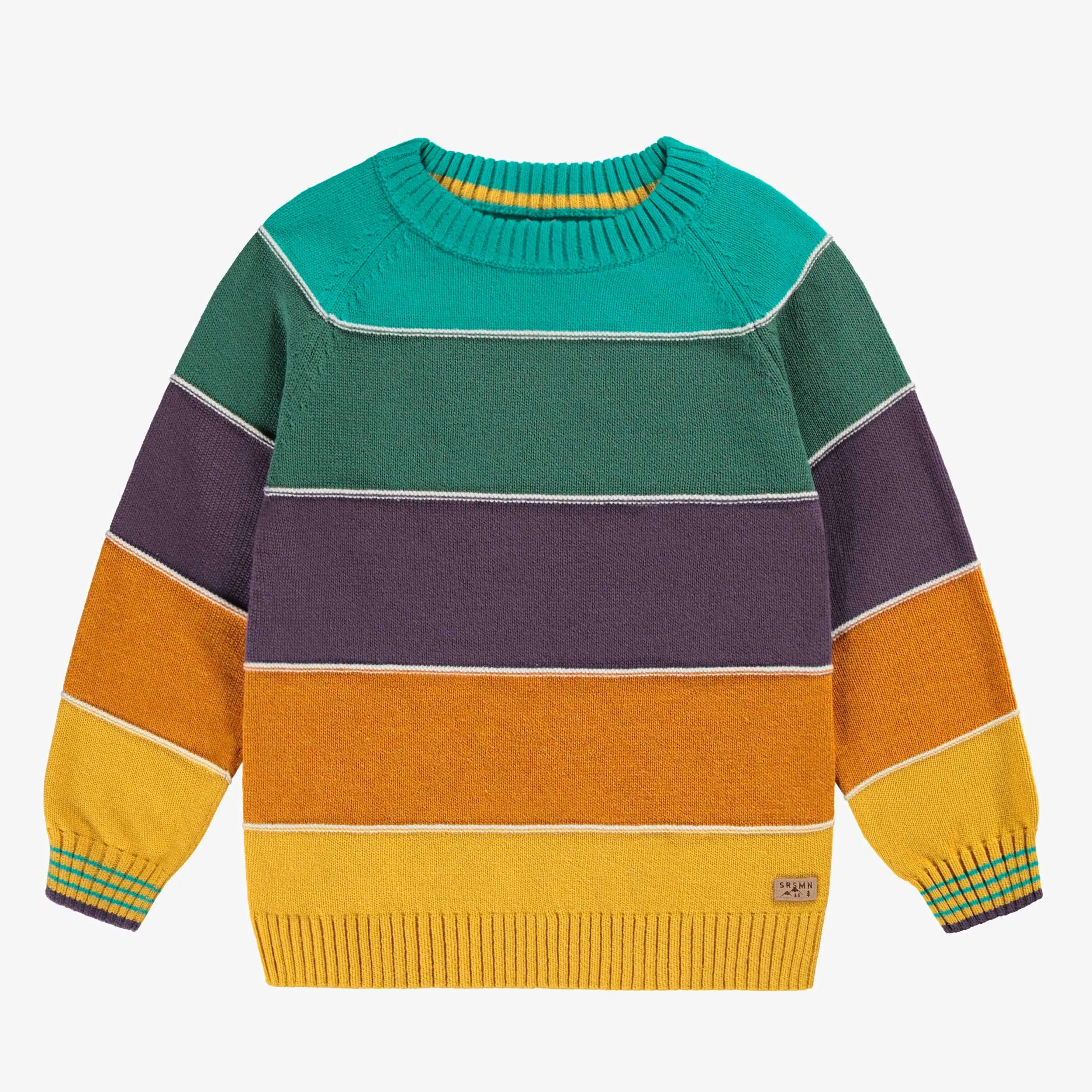 Chandail en tricot à rayures colorées, enfant||Knit sweater with colorful stripes, child