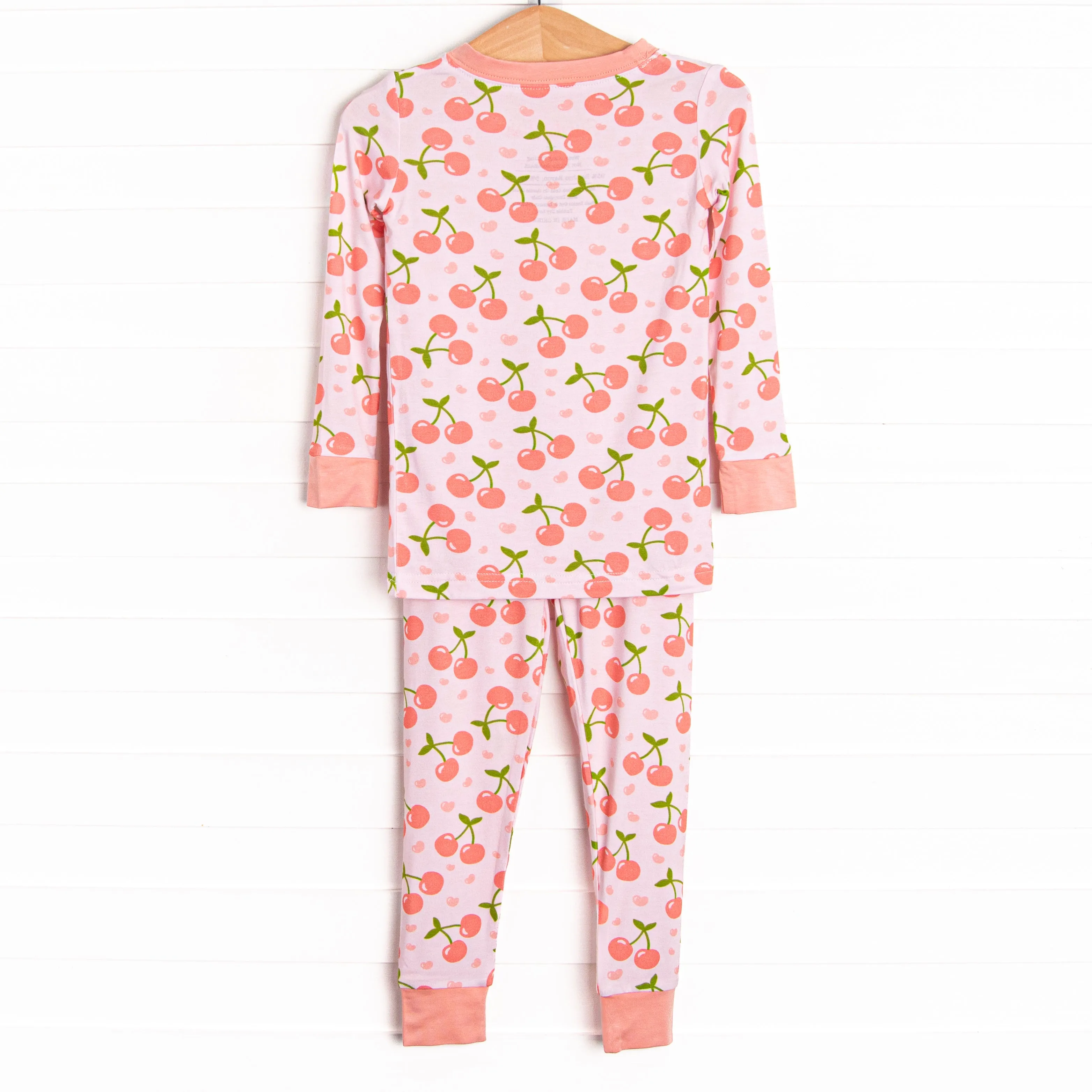 Cherry Sweet Dreams Bamboo Pajama Set, Pink