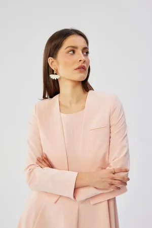 Chic No-Collar Jacket Design