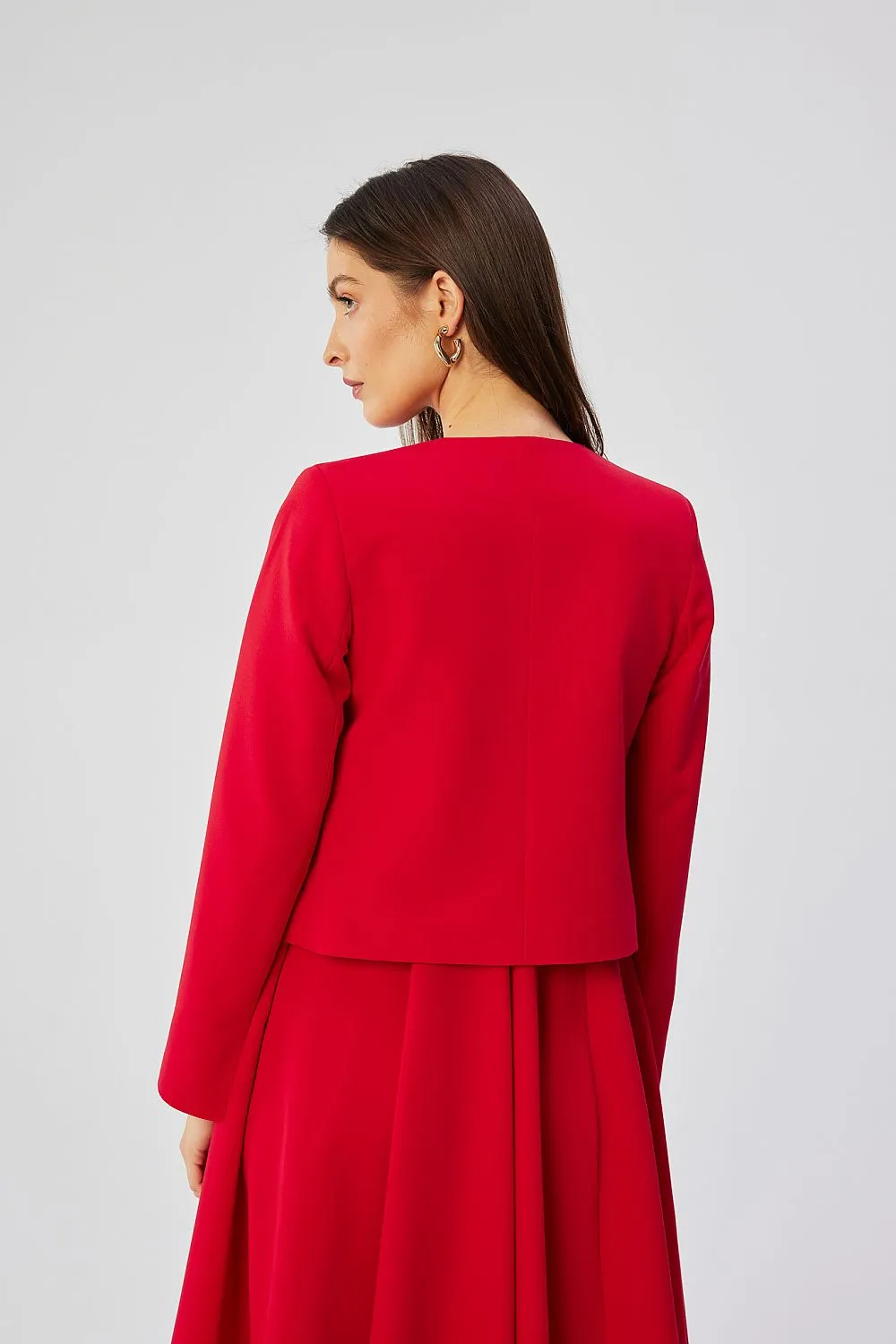 Chic No-Collar Jacket Design