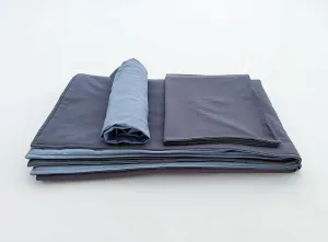 Coal Gray and Denim Blue Toddler Crib Bedding Set