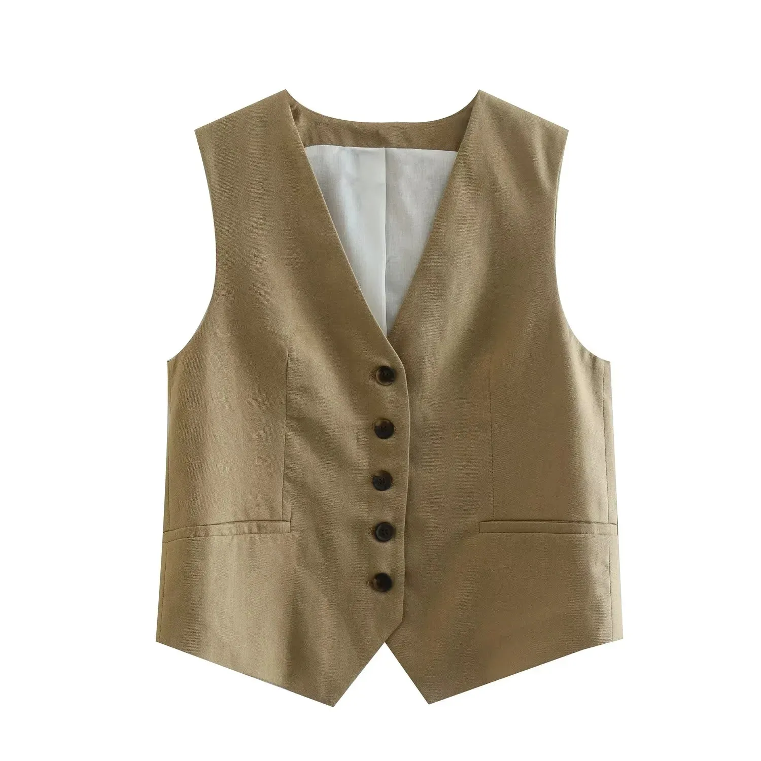 cold weather outfits JazzHer 2024 Spring Summer Casual Women Solid Suits Fashion Single Breasted Sleeveless V Neck Vests Streetwear Chic Shorts