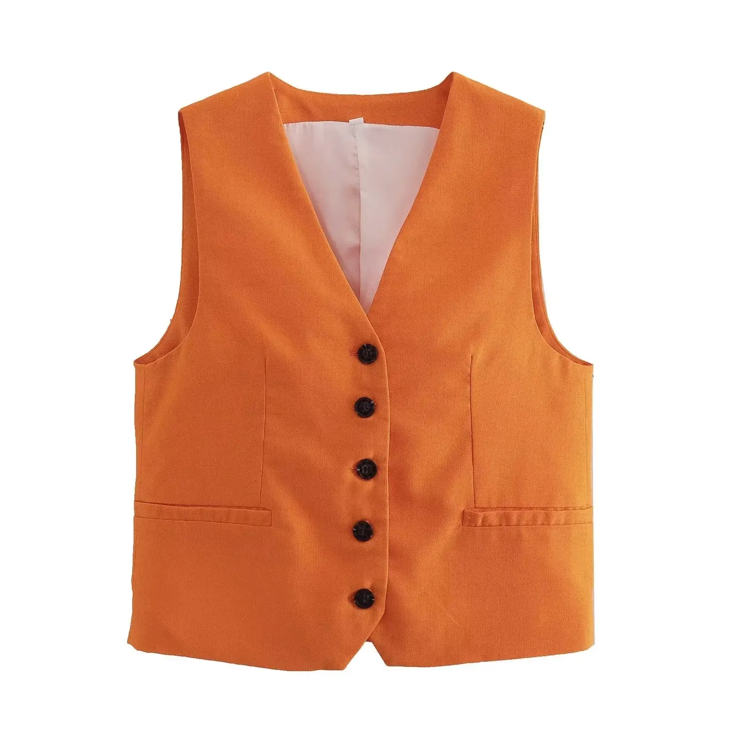 cold weather outfits JazzHer 2024 Spring Summer Casual Women Solid Suits Fashion Single Breasted Sleeveless V Neck Vests Streetwear Chic Shorts