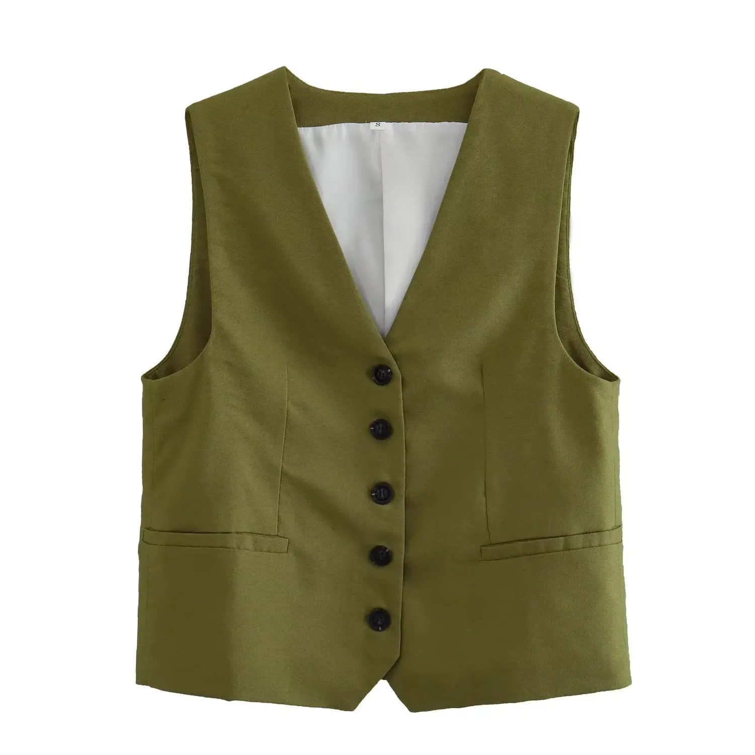cold weather outfits JazzHer 2024 Spring Summer Casual Women Solid Suits Fashion Single Breasted Sleeveless V Neck Vests Streetwear Chic Shorts