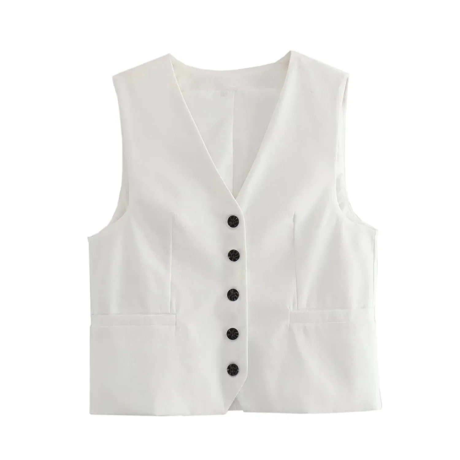 cold weather outfits JazzHer 2024 Spring Summer Casual Women Solid Suits Fashion Single Breasted Sleeveless V Neck Vests Streetwear Chic Shorts