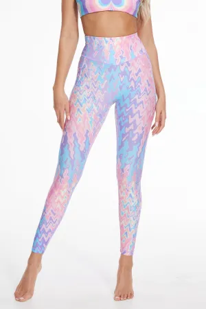 Cotton Candy Wave High-Waisted Leggings