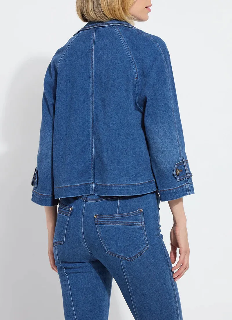 Crop Denim Trench Coat