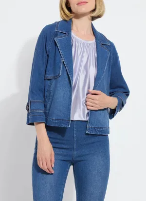 Crop Denim Trench Coat