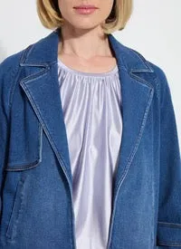 Crop Denim Trench Coat