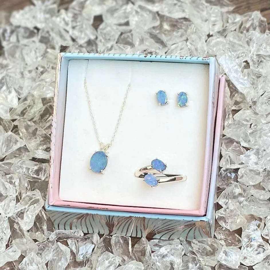 Daily Wear Meaningful Natural Gemstone Silver Jewelry Gift Set