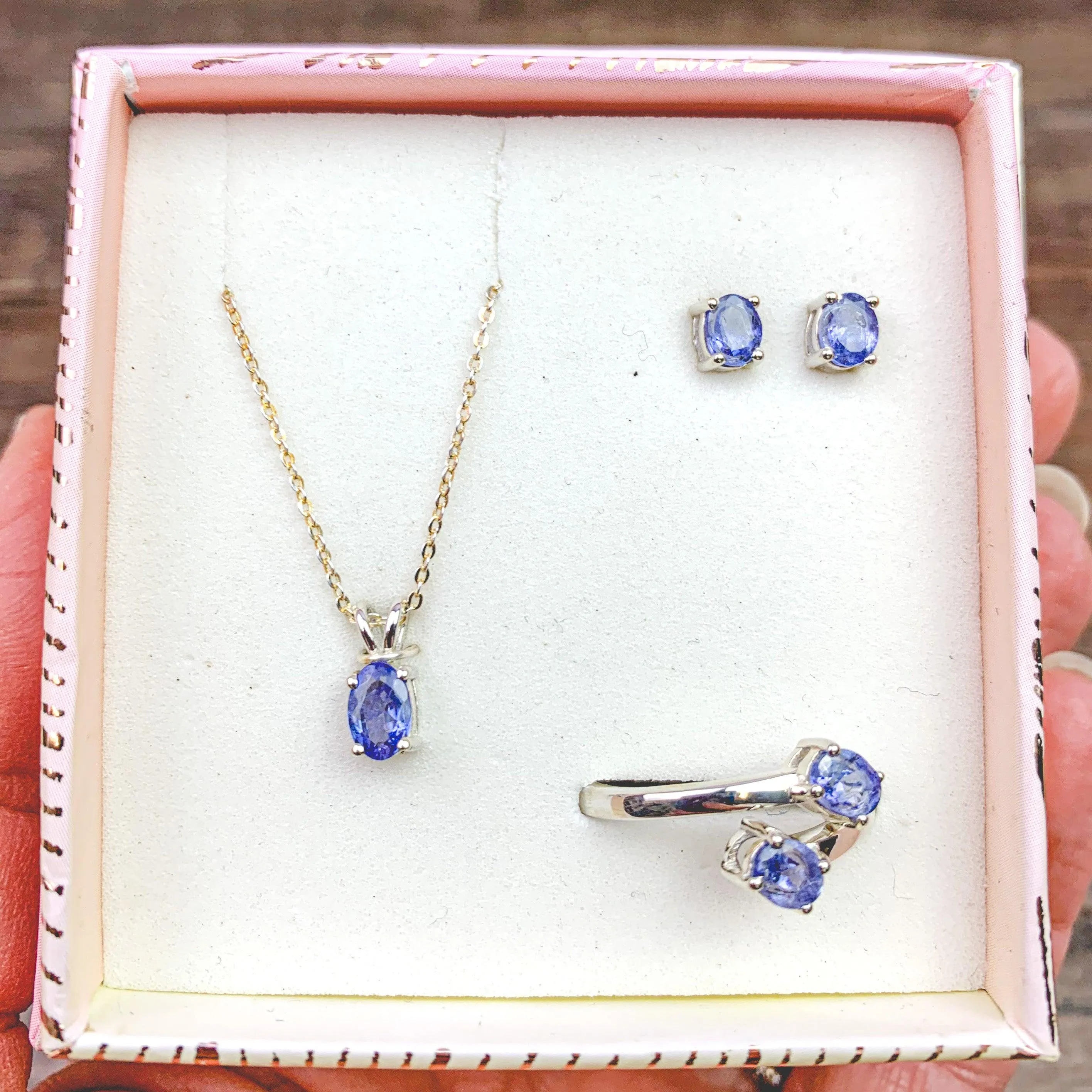Daily Wear Meaningful Natural Gemstone Silver Jewelry Gift Set