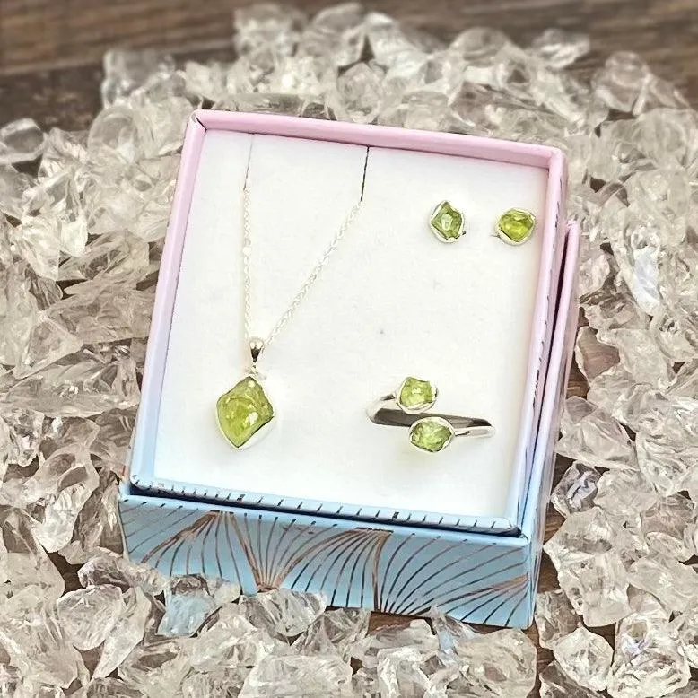 Daily Wear Meaningful Natural Gemstone Silver Jewelry Gift Set