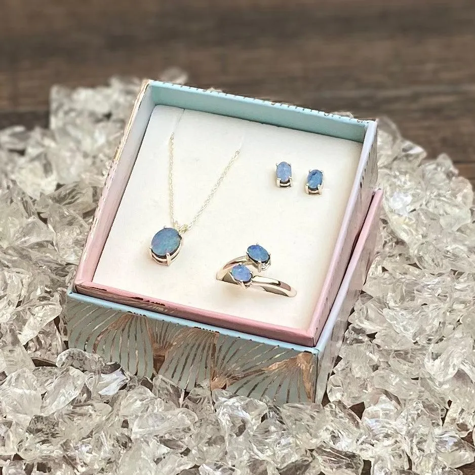 Daily Wear Meaningful Natural Gemstone Silver Jewelry Gift Set