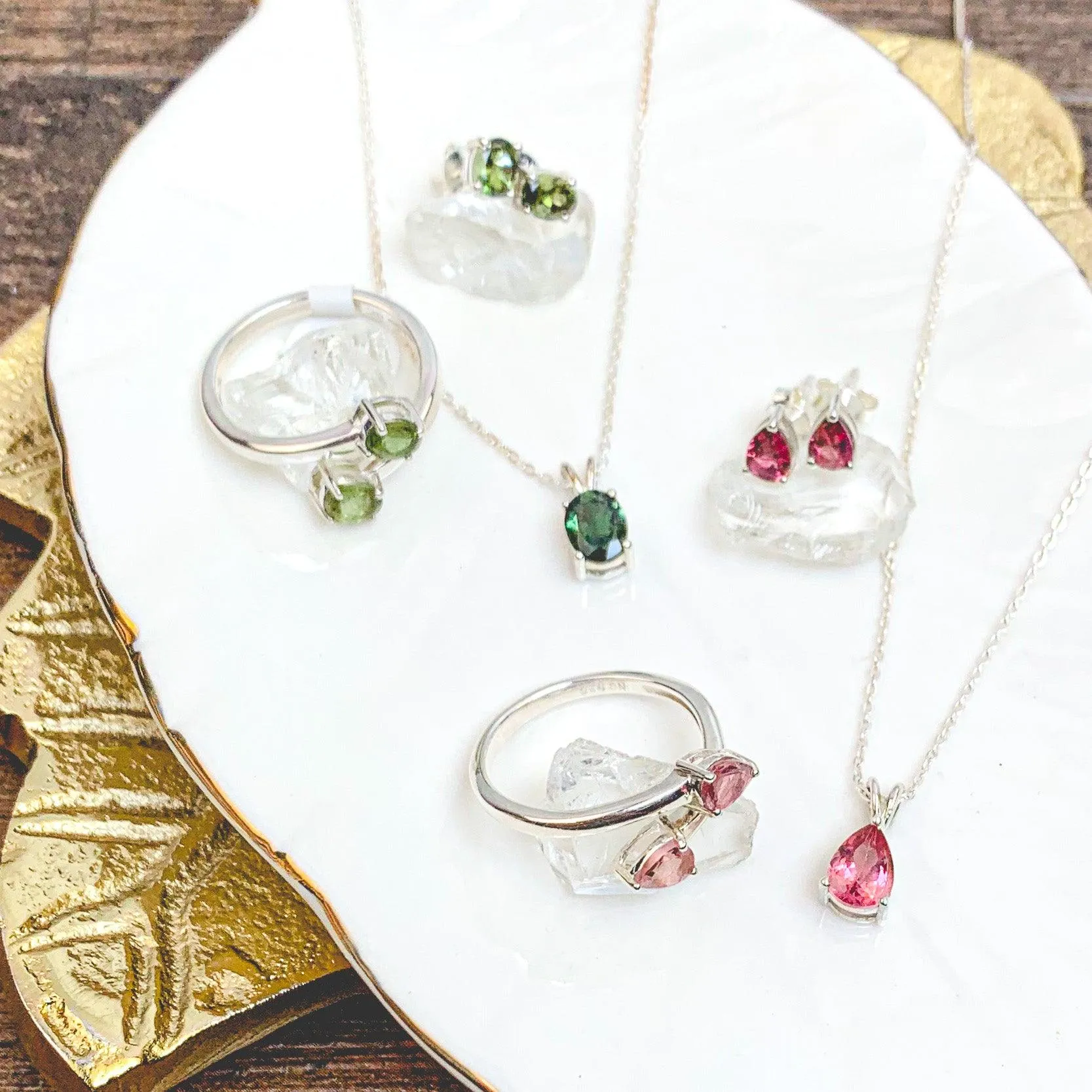 Daily Wear Meaningful Natural Gemstone Silver Jewelry Gift Set